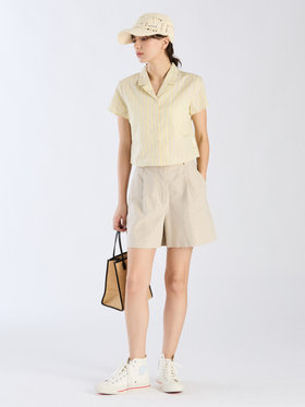 To b. by agnès b. 【Outlet】ドビーストライプシャツ イエロー