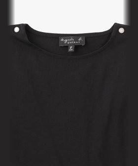 ENFANT ガールズ キッズ ギンガムチェック ノースリーブ ドッキング ワンピース ブラック