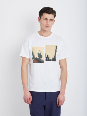 FEMME ウィメンズ 【Outlet】コットン フォトプリント 半袖 Tシャツ "Photo ombres" ホワイト