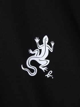 HOMME メンズ メンズ アイコニック プリント 長袖 Tシャツ ”Lezard” ブラック