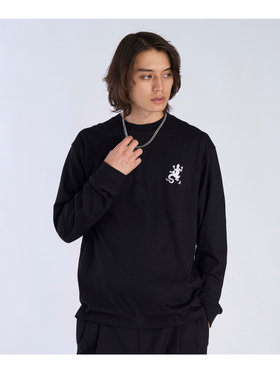 HOMME メンズ メンズ アイコニック プリント 長袖 Tシャツ ”Lezard” ブラック