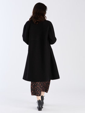 FEMME ウィメンズ 【Outlet】ウール ジャージー スタンドカラー コート "Aimee" ブラック