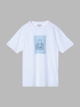 FEMME ウィメンズ プリント コットン 半袖 アーティスト Tシャツ ”Brendan Lynch” ホワイト