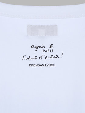 FEMME ウィメンズ プリント コットン 半袖 アーティスト Tシャツ ”Brendan Lynch” ホワイト