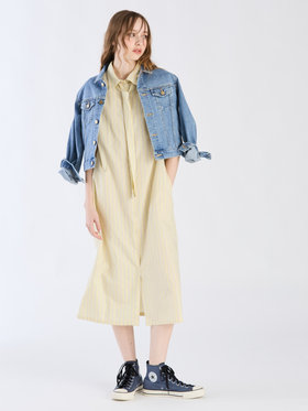 To b. by agnès b. 【Outlet】ドビーストライプシャツドレス イエロー