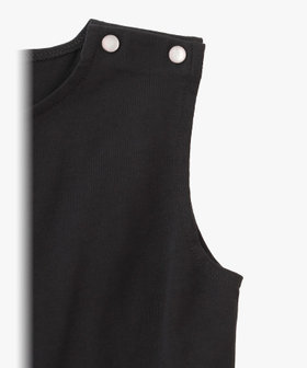 ENFANT ガールズ キッズ ギンガムチェック ノースリーブ ドッキング ワンピース ブラック