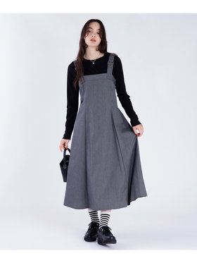 To b. by agnès b. 【Outlet】ロング ジャンパードレス グレー