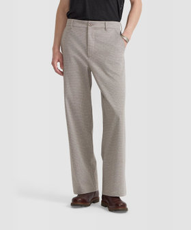 HOMME メンズ メンズ チェック コットンジャージー ワイドパンツ "Danel" ベージュ