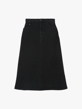 To b. by agnès b. ブラック デニム ロングスカート ブラック