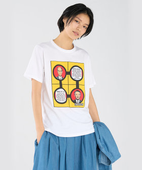 FEMME ウィメンズ プリント コットン 半袖 アーティスト Tシャツ "Gilbert & George" ホワイト