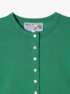 ENFANT ベビー ベビー コットン 長袖 カーディガンプレッション グリーン