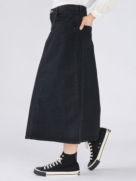 To b. by agnès b. ブラック デニム ロングスカート ブラック