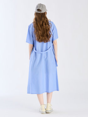 To b. by agnès b. 【Outlet】ドビーストライプシャツドレス ブルー