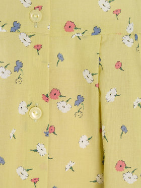 To b. by agnès b. フラワープリント コットン 長袖 ワンピース イエロー系その他