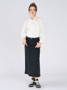 To b. by agnès b. ブラック デニム ロングスカート ブラック