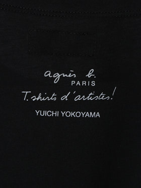 FEMME ウィメンズ プリント コットン 半袖 アーティスト Tシャツ ブラック