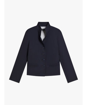 FEMME ウィメンズ フォトプリント マンダリンカラー 長袖 ジャケット ネイビー