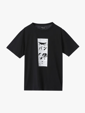 FEMME ウィメンズ プリント コットン 半袖 アーティスト Tシャツ ブラック