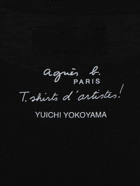 FEMME ウィメンズ プリント コットン 半袖 アーティスト Tシャツ ブラック