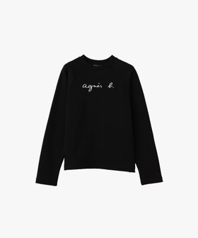 FEMME ウィメンズ メタリックロゴプリント オーガニックコットン 長袖 スウェット ブラック