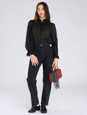 To b. by agnès b. ブラック デニム ストレートパンツ ブラック