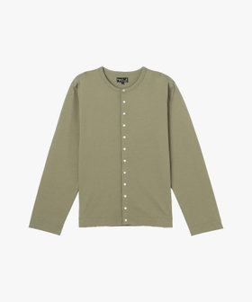 HOMME メンズ メンズ オーガニックコットン 長袖 カーディガンプレッション グリーン系その他