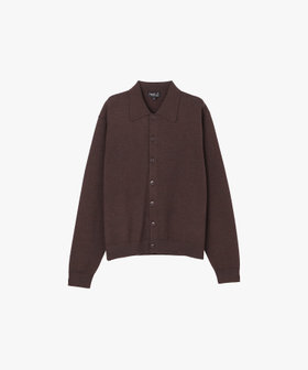 HOMME メンズ メンズ ウール 長袖 カーディガン "Lawrence" ボルドー