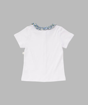 ENFANT ガールズ キッズ フラワープリント コットン 半袖 ブラウス ブルー系その他