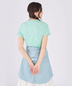 To b. by agnès b. ミニロゴ コットン 半袖 Tシャツ ブルー