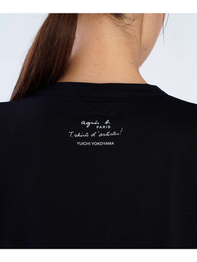 FEMME ウィメンズ プリント コットン 半袖 アーティスト Tシャツ ブラック