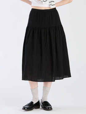 To b. by agnès b. 【Outlet】コットンクレープスカート ブラック