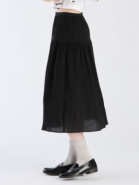 To b. by agnès b. 【Outlet】コットンクレープスカート ブラック