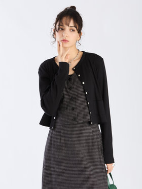 To b. by agnès b. 【Outlet】コットン リブ ジャージー カーディガン ブラック