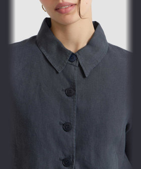 FEMME ウィメンズ リネン 長袖 ジャケット "Deleuze" グレー