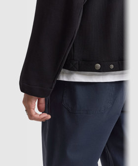 HOMME メンズ メンズ コットン メルトン Vネック 長袖 カーディガンプレッション "Gant" ブラック