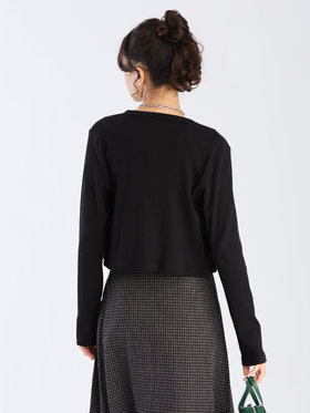 To b. by agnès b. 【Outlet】コットン リブ ジャージー カーディガン ブラック