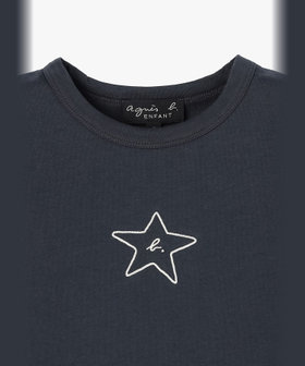 ENFANT ガールズ キッズ "b." ロゴ スター コットン 半袖 ワンピース "Pirate" グレー