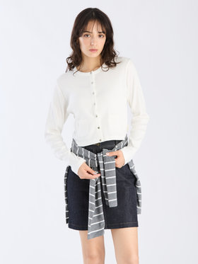 To b. by agnès b. 【Outlet】コットン リブ ジャージー カーディガン ホワイト