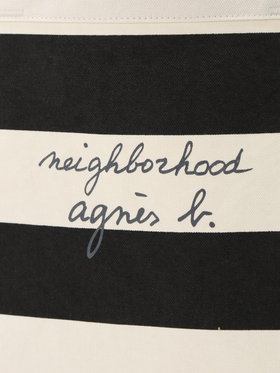 HOMME メンズ agnes b. x NH ボーダートートバッグ ブラック