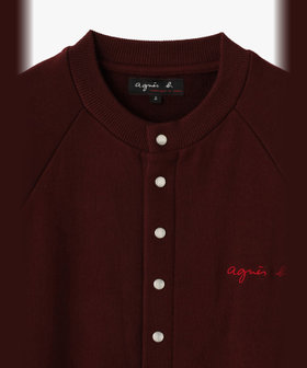 HOMME メンズ メンズ ロゴ 刺繍 コットン ブルゾン "Senga" ボルドー