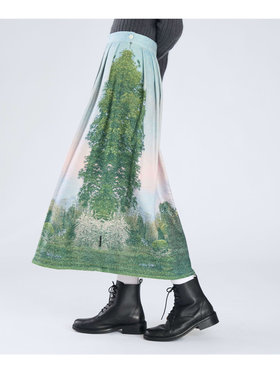 FEMME ウィメンズ フォトプリント ロング フレアスカート "Jardin" マルチ