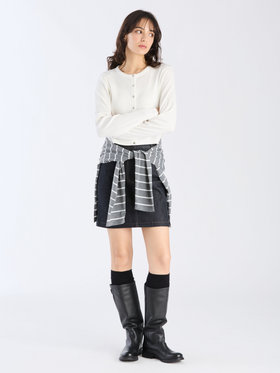 To b. by agnès b. 【Outlet】コットン リブ ジャージー カーディガン ホワイト