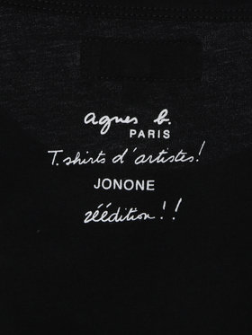 FEMME ウィメンズ プリント コットン 半袖 アーティスト Tシャツ "JonOne" ブラック