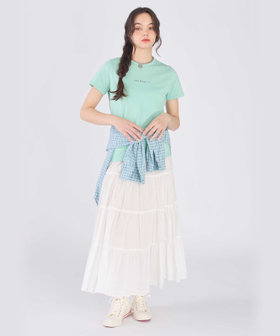 To b. by agnès b. ミニロゴ コットン 半袖 Tシャツ ブルー