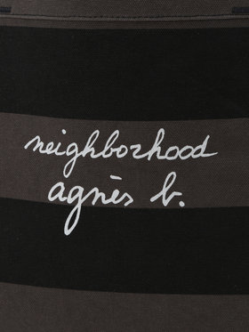 HOMME メンズ agnes b. x NH ボーダートートバッグ グレー