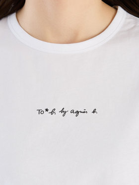 To b. by agnès b. ミニロゴ コットン 半袖 Tシャツ ホワイト