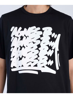 FEMME ウィメンズ プリント コットン 半袖 アーティスト Tシャツ "JonOne" ブラック