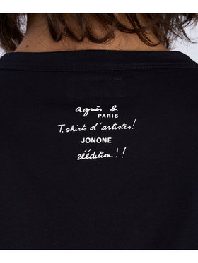 FEMME ウィメンズ プリント コットン 半袖 アーティスト Tシャツ "JonOne" ブラック