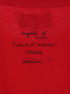 FEMME ウィメンズ プリント コットン 半袖 アーティスト Tシャツ "JonOne" レッド