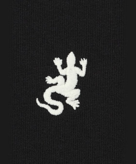 HOMME メンズ メンズ 刺繍 コットン 半袖 Tシャツ "Lezard" ブラック